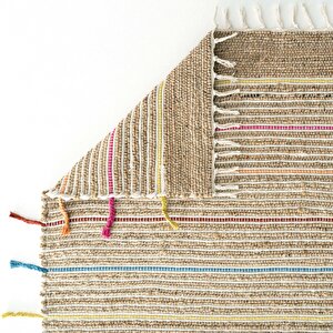 Cool Halı Vime 05 Natural Multi Jüt Halı Yolluk El Dokuma Jüt Kilim Hasır El Halısı Otantik Halı