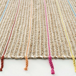 Cool Halı Vime 05 Natural Multi Jüt Halı Yolluk El Dokuma Jüt Kilim Hasır El Halısı Otantik Halı