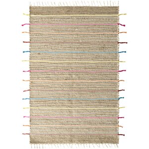 Vime 05 Natural Multi Jüt Halı Yolluk El Dokuma Jüt Kilim Hasır El Halısı Otantik Halı Hasır