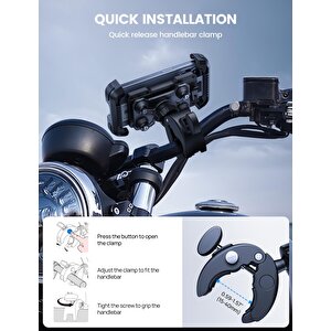 Lamicall Motosiklet Için Telefon Tutucu Çift Titresim Engelleyici Ve Sarsinti Önleyici Bcsp01