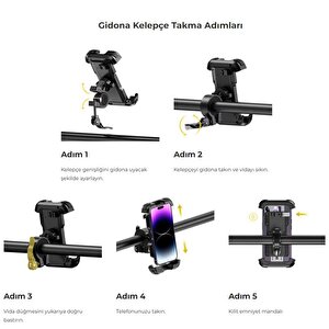 Lamicall Motosiklet Ve Bisiklet Telefon Tutucu Ayarlanabilir Bp03b