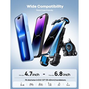 Lamicall Motosiklet Ve Bisiklet Telefon Tutucu 360 Derece Döndürülebilir Bm02blue