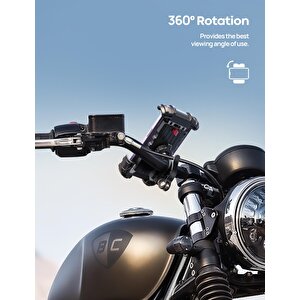 Motosiklet Ve Bisiklet Telefon Tutucu 360 Derece Döndürülebilir Bm02black