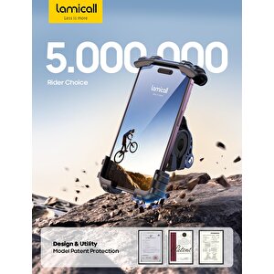 Lamicall Motosiklet Ve Bisiklet Telefon Tutucu 360 Derece Döndürülebilir Bm02black