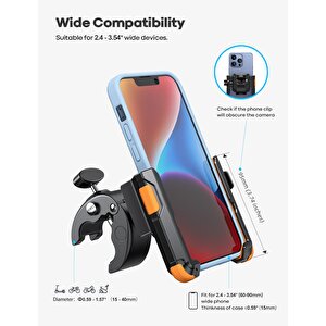 Lamicall Motosiklet Ve Bisiklet Telefon Tutucu Kolay Sök Tak Bp09o