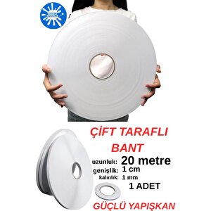 1 Adet 20 Metre Uzunluğunda 1,sınıf Kaliteli Çift Taraflı Bant Ofis Salon Çerçeve Kırtasiye Bantlama