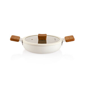 Ceramoni Seramik Kapaklı Sahan 22 Cm-krem