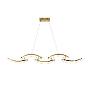 Quon 5'li Gold 100 Watt Sıralı Yemek Masası Üstü Modern Sarkıt Salon Led Avize