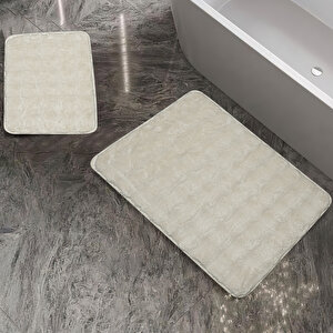 Home Pia 2 Li Peluş Banyo Paspası-krem