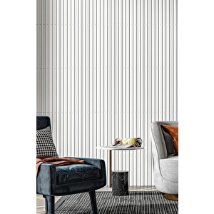 1m² (50cmx50cm 4 Adet) Beyaz 3d Abs Pvc Malzeme Dayanıklı Duvar Paneli Silinebilir Lambiri Panel