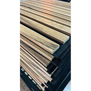 1m² (50cmx50cm 4 Adet)kahverengi Akustik Duvar Paneli 3mm Keçe Ve 8mm Mdflam Duvar Çıtası Lambiri