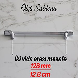 Duru 128 Mm Metal Kulp Mobilya Mutfak Dolabı Kulpları Çekmece Dolap Kapak Kulbu Kulpu Krom Renk