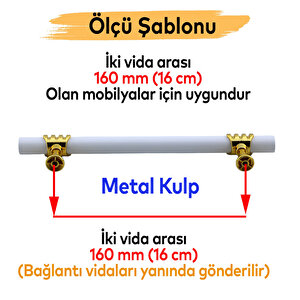 Eylül Mobilya Mutfak Dolabı Çekmece Dolap Kulpları Kapak Kulpu Kulbu Beyaz Altın 160 Mm Metal Kulp