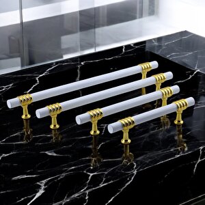 Eylül Mobilya Mutfak Dolabı Çekmece Dolap Kulpları Kapak Kulpu Kulbu Beyaz Altın 160 Mm Metal Kulp