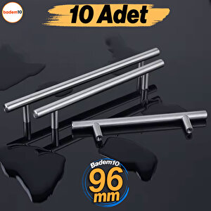 Pürüzsüz 96 Mm İnox Metal 10 Adet Mobilya Mutfak Çekmece Dolap Dolabı Kapak Kulbu Kulpu Kulpları