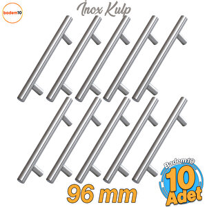 Pürüzsüz 96 Mm İnox Metal 10 Adet Mobilya Mutfak Çekmece Dolap Dolabı Kapak Kulbu Kulpu Kulpları