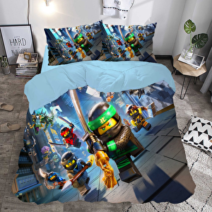 Savaşçı Lego Temalı Baskılı Çift Kişilik Nevresim Takımı