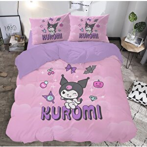 Kuromi Şeker Temalı Baskılı Çift Kişilik Nevresim Takımı