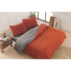 Eternity Fitilli Nevresim Takımı 4 Parça 200x220 Cm Kiremit