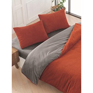Eternity Fitilli Nevresim Takımı 4 Parça 200x220 Cm Kiremit