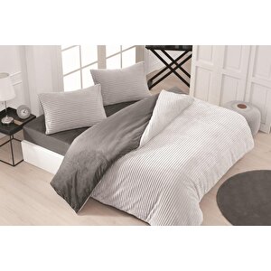 Eternity Fitilli 4 Parça Çift Kişilik Nevresim Takımı 200x220 Açık Gri