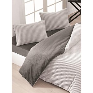 Eternity Fitilli 4 Parça Çift Kişilik Nevresim Takımı 200x220 Açık Gri
