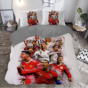 Ronaldo Temalı Baskılı Çift Kişilik Nevresim Takımı