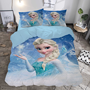 Frozen Queen Temalı Baskılı Çift Kişilik Nevresim Takımı