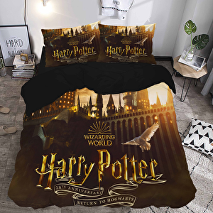 Harry Potter Temalı Baskılı Çift Kişilik Nevresim Takımı