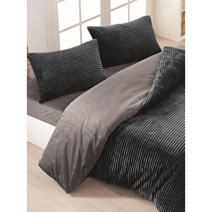 Merinos Eternity Fitilli Nevresim Takımı 4 Parça 200x220 Cm Antrasit
