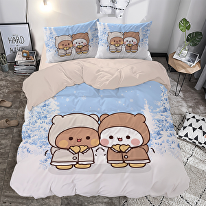 Dudu Bubu Temalı Baskılı Çift Kişilik Nevresim Takımı