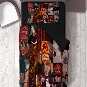 Gryffindor Temalı Baskılı Tek Kişilik Nevresim Takımı