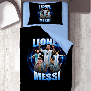 Messi Temalı Baskılı Tek Kişilik Nevresim Takımı