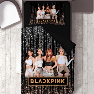 Işıltılı Black Pink Temalı Baskılı Tek Kişilik Nevresim Takımı