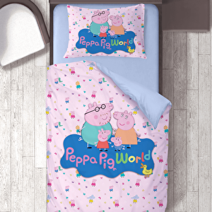 Peppa Pig World Baskılı Tek Kişilik Nevresim Takımı