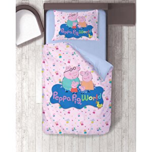 Peppa Pig World Baskılı Tek Kişilik Nevresim Takımı