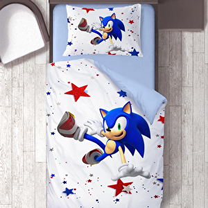 Uçan Sonic Temalı Baskılı Tek Kişilik Nevresim Takımı