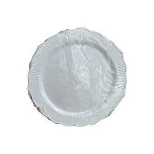 Parti Davet Piknik Doğum Günü Sert Plastik Mika Tabak - Beyaz - 18 Cm. - 6'lı 10 Paket
