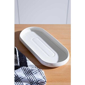 Bianco Perla Porselen Oval Kayık Tabak - 32 Cm Sct-21-0246