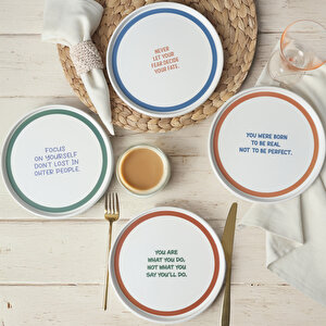 Motto Line Stackable Pasta Tabağı 21 Cm 4 Adet 22645-22731-35-36