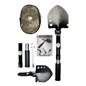 Kamp Küreği, Katlanır Multi Çelik Kürek, Çekiç, Çapa, Multitools Katlanır Kürek