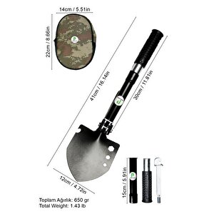 Kamp Küreği, Katlanır Multi Çelik Kürek, Çekiç, Çapa, Multitools Katlanır Kürek