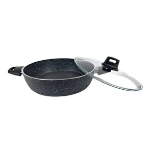 Zk-024 Zetra 28 Cm Granit Basık Tencere Gri