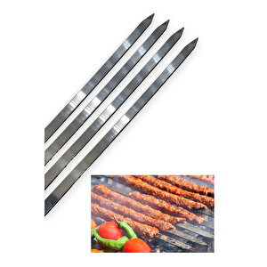 Paslanmaz Çelikten (krom) 3mm Adana Kebab Şiş 2.5cmx60cm (4 Adet)