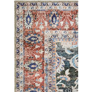 Cool Halı Private Lacivert Eskitme Vintage Halı Etnik Otantik Şönil Halı Yıkanabilir Salon Halısı