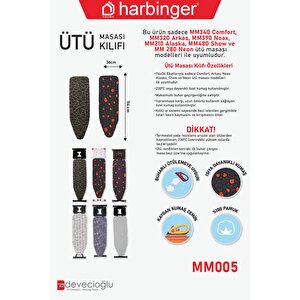 Harbinger Mm005 Özel Keçeli Isıya Dayanıklı Ütü Masası Bezi Kılıfı 40x140 Cm