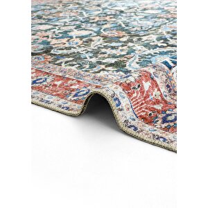 Cool Halı Private Lacivert Eskitme Vintage Halı Etnik Otantik Şönil Halı Yıkanabilir Salon Halısı