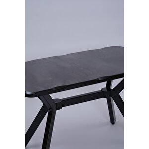 Kütük Mdf Boyalı Lak Panel Mutfak Masası 70x120 Siyah
