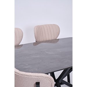 Çapraz Star Demir High Gloss Yemek Masa Sandalye Takımı 90x160