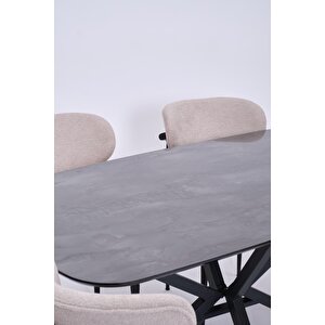 Çapraz Polo Demir High Gloss Yemek Masa Sandalye Takımı 90x160